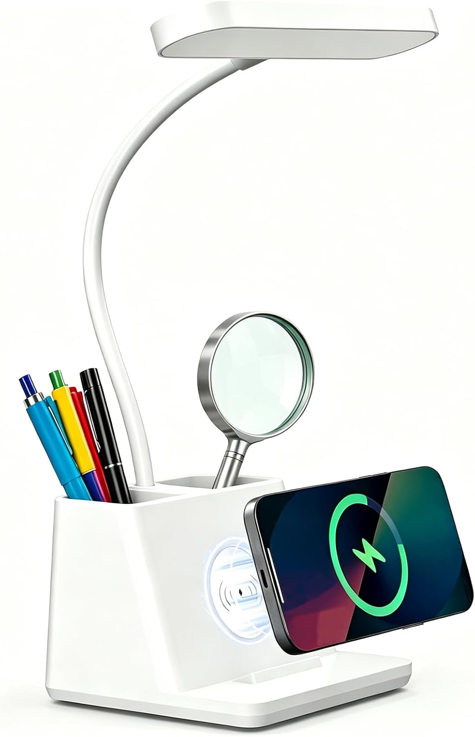 white LED desk lamp wireless charger