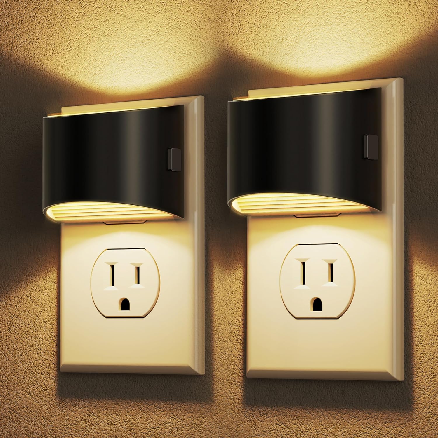 compact black LED night light