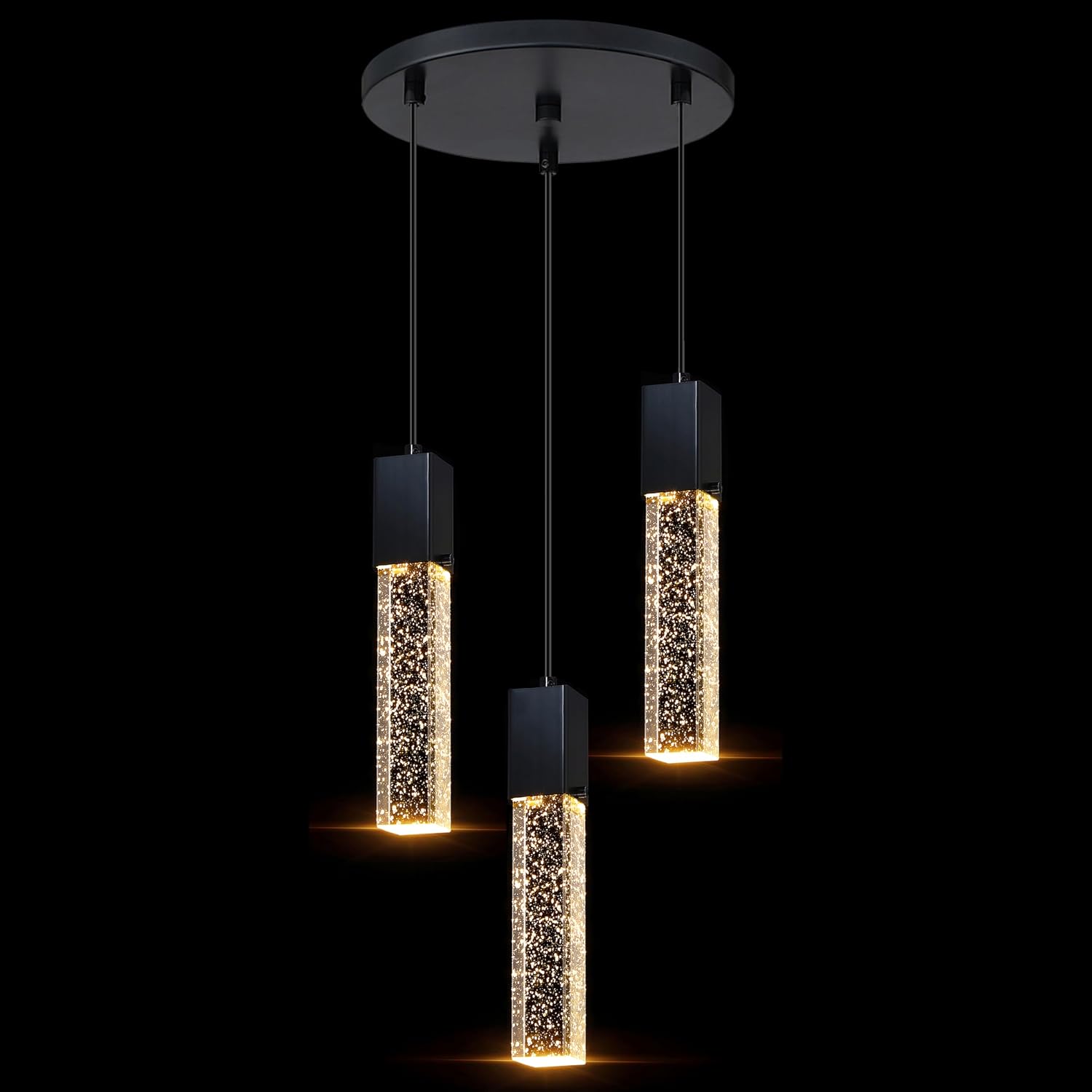 Modern Black Bubble Glass Pendant