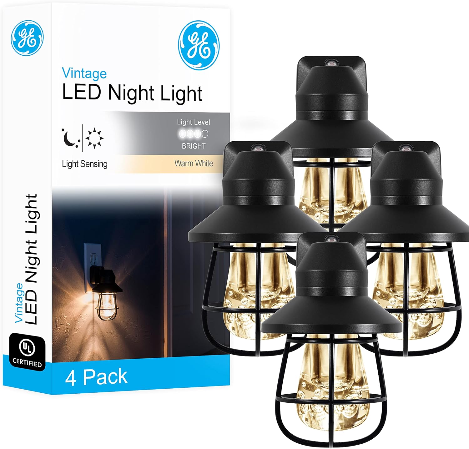 GE Vintage black LED night light